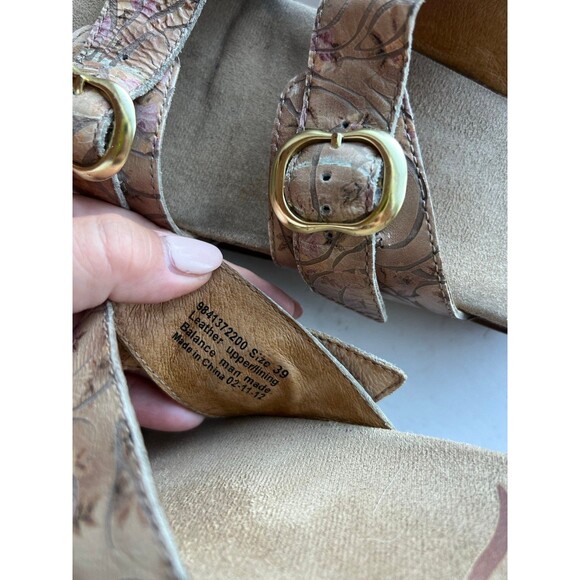 Dansko Floral Leather Buckle Clog Sandals Size 39 - Picture 8 of 10